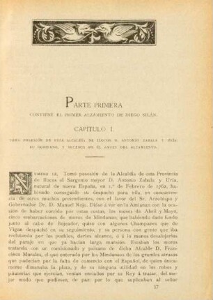 Parte primera. Contiene el primer alzamiento de Diego Silán