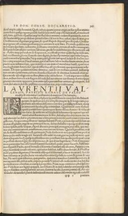 Laurentii Vallensis, Patritii Romani, De Falso credita & ementita Constantini donatione Declamatio.