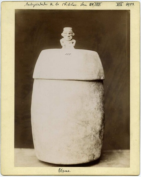 Clay vessel, Antigüedades de los Chibchas Lam. XXV