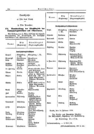 Neueinteilung der Dienstbezirke der Landjahrbezirksführer und -führerinnen : [Landjahr] ; [Für Preußen] ; [Amtliche Erlasse] ; [Amtlicher Teil]