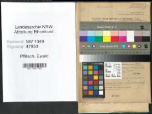 Entnazifizierung Ewald Pflitsch , geb. 19.10.1904 (Lehrer)