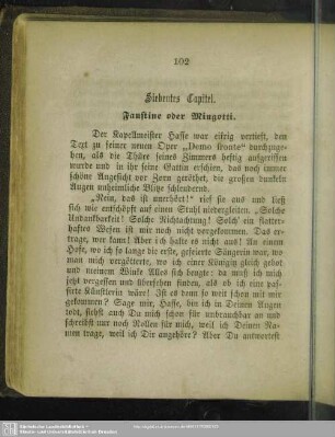 Siebentes Capitel. Faustine oder Mingotti