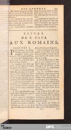 Epitre de S. Paul aux Romains.