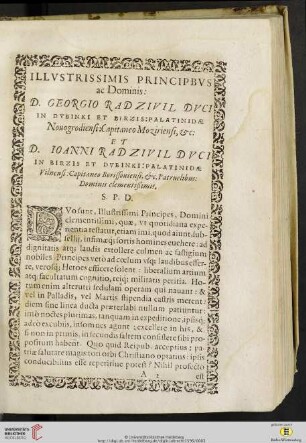 Illustrissimis Principbus ac Dominis