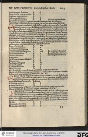 Eusebius ecclesiae Caesariensis Palaestinae episcopus, cognomento Pamphili, Dorothaei eunuchi viri doctissimi quondam discipulus et in divinis scripturis studiosissimus...