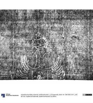 Heraldischer Adler, bekrönt, mit Brustschild: [...] (Fragment)