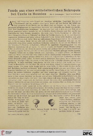 13.1921: Funde aus einer mittelalterlichen Nekropole bei Tuzla in Bosnien
