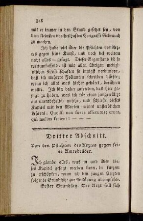 Dritter Abschnitt. Von den Pflichten des Arztes gegen seien Amtsbrüder.