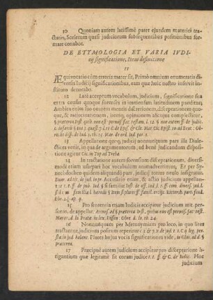 De Etymologia Et Varia Iudicij significatione, Item definitione