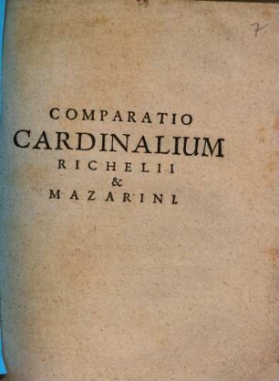 Comparatio Cardinalium Richelii & Mazarini