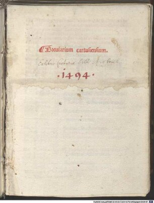 Breuiarium cartusiensium, [1]. [Kalendarium]