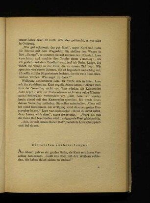Die letzten Vorbereitungen