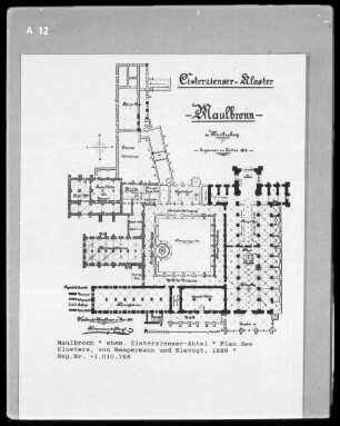 Maulbronn, ehemalige Zisterzienser-Abtei, Plan des Klosters