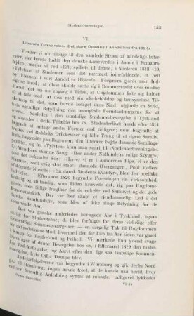VI. Liberale Tidsvarsler. Det store Opsving i Aandslivet fra 1824.