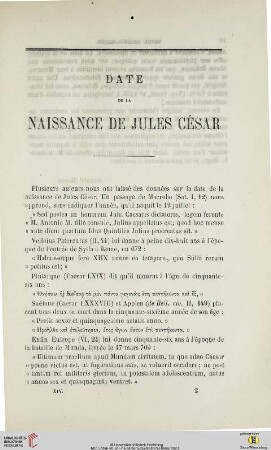 N.S. 14.1866: Date de la naissance de Jules César