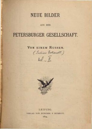Neue Bilder aus der Petersburger Gesellschaft