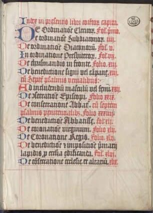 Pontifikal-Antiphonar des Kardinals Albrecht von Brandenburg - Hofbibliothek Aschaffenburg Ms. 1
