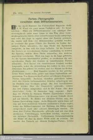 Farben-Photographie vermittelst eines Diffractionsrasters