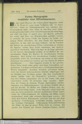 Farben-Photographie vermittelst eines Diffractionsrasters