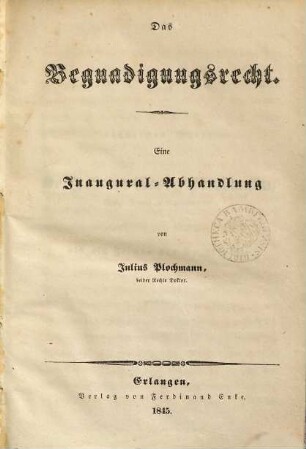 Das Begnadigungsrecht