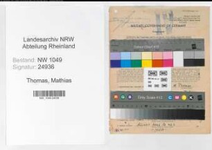 Entnazifizierung Mathias Thomas , geb. 04.07.1901 (Triebwagenfuehrer)