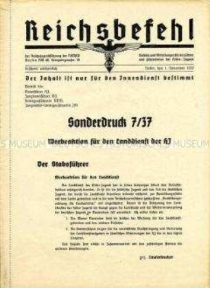 Mitteilungsblatt der Reichsjugendführung der NSDAP für HJ-Funktionäre