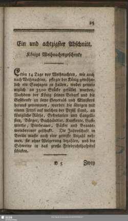 Ein und achtzigster Abschnitt. Königs Weihnachtsgeschenke