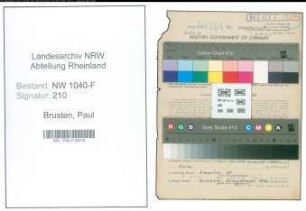 Entnazifizierung Paul Brusten , geb. 01.03.1909 (Zollangestellter)