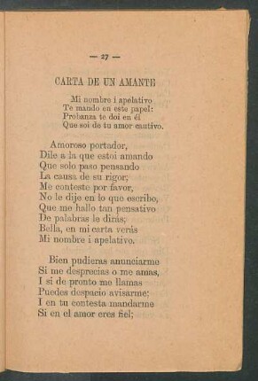 Carta de un amante