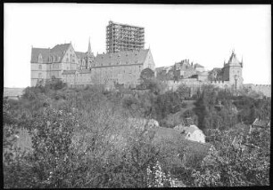 Meißen. Albrechtsburg, Domgerüst, Burgbrücke, Burgtor,Kornhaus