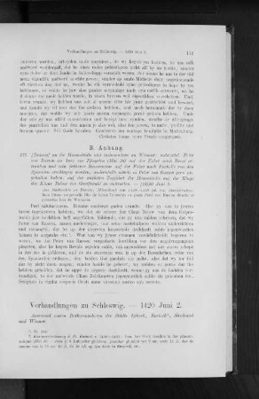 Verhandlungen zu Schleswig. - 1420 Juni 2.