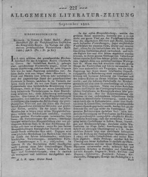 Amts-Handbuch für die protestantischen Geistlichen des Königreiches Baiern. Sulzbach: Seidel 1821