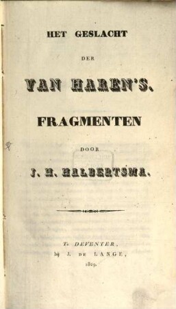 Het Geslacht de van Haren's