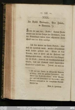 XXIX. An Rabbi Beniamn, Ben Jonas, in Navarra.