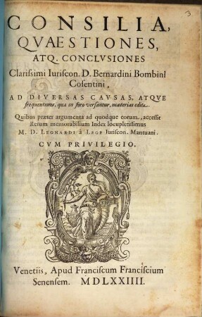 Consilia, Quaestiones atque Conclusiones