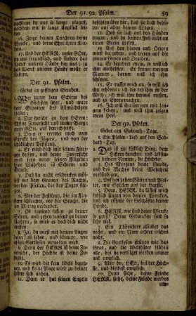 Der 91. Psalm. Gebet in gifftigen Seuchen – Der 120. Psalm. Vom heiligen Wandel