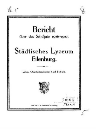 1926/27: Bericht ... - 1926/27