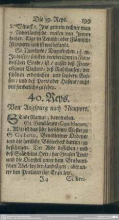 40. Reys. Von Augspurg nach Nieuport