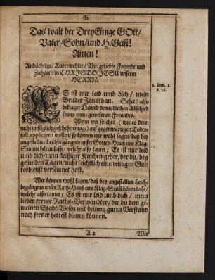 Das walt der Drey Einige Gott/ [...]