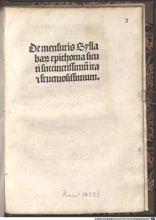 De mensuris Syllabar[um] epithoma sicuti succinctissimu[m] ita [et] fructuosissimum