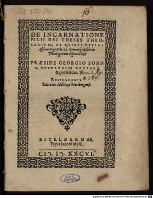 Theses de incarnatione filii Dei
