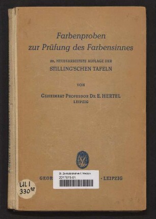Farbenproben zur Prüfung des Farbensinnes