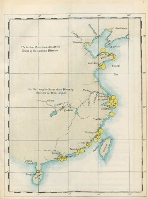 [Chart of China coast, showing position of lights and limits of customs districts]