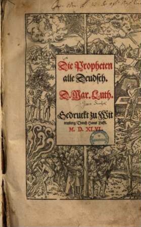Die Propheten alle Deudsch