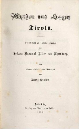 Mythen und Sagen Tirols