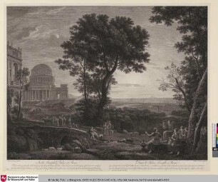 [Große Landschaft mit dem Opfer beim Tempel des Apollo auf Delos.]