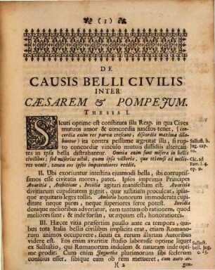 Diss. de causis belli civilis inter Caesarem et Pompeium