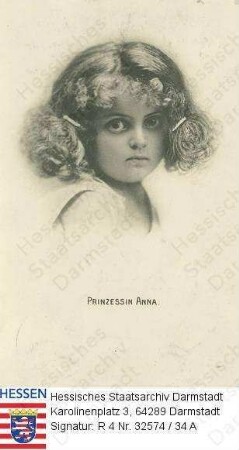 Anna Erzherzogin v. Österreich geb. Prinzessin v. Sachsen (1903-1976) / Porträt als Kind, Brustbild