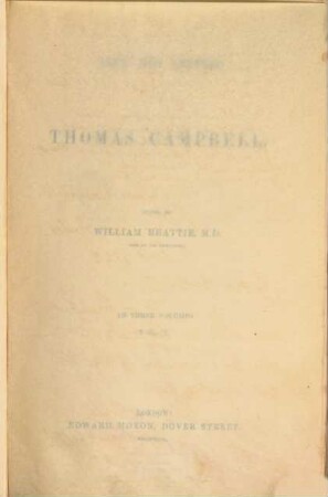 Life and letters of Thomas Campbell : in three volumes. 2