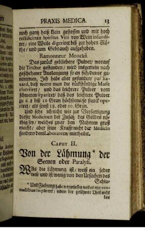 Caput II. Von der Lähmung der Seenen oder Paralysi.